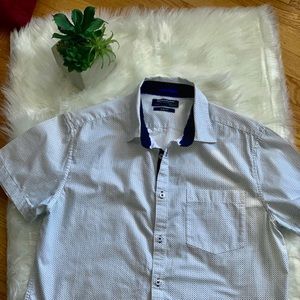 Denim and Flower Short Sleeve Shirt